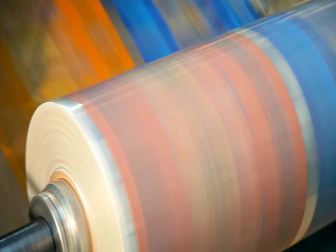 Producing plastic bags Stock Footage 85278786