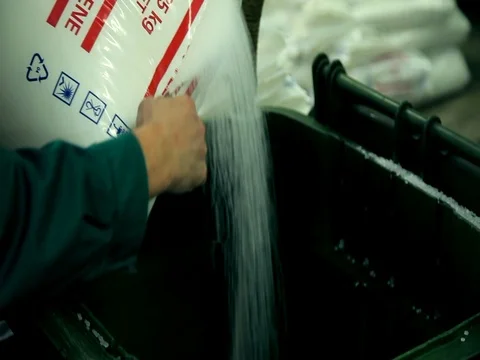 Producing plastic bags Stock Footage 85279054