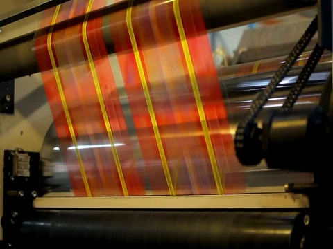 Producing plastic bags Stock Footage 85279414