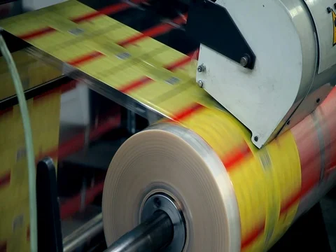 Producing plastic bags Stock Footage 85279551