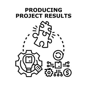 Producing project results developing business solutions and strategy Stockillustratie