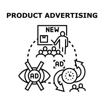 Product advertising strategy developing for new market launch Ilustração Stock