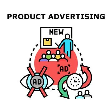 Product advertising strategy developing for new market launch Stock Illustration