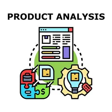 Product analysis concept vector for business data research 库存插图