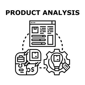 Product analysis concept vector for business data research Stock Illustration