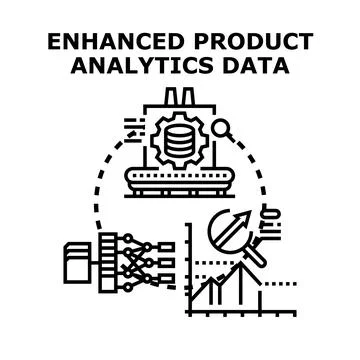 Product analytics data processing and business intelligence Illustrazione stock