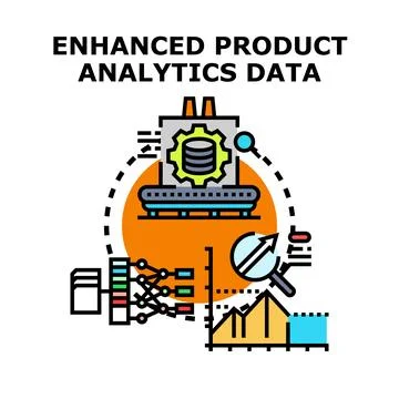 Product analytics data processing and business intelligence Stock Illustration