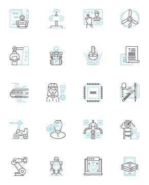 Product analytics linear icons set. Insights, Metrics, Data, Performance Illustrazione stock