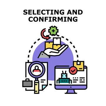 Product and candidate selection confirming process 스톡 일러스트