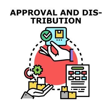Product approval and distribution process management 库存插图
