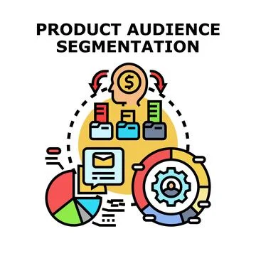 Product audience segmentation generating marketing strategy success Stock Illustration