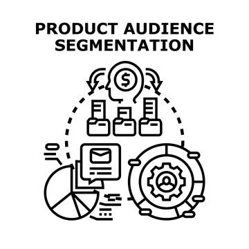 Product audience segmentation generating marketing strategy success Stock Illustration