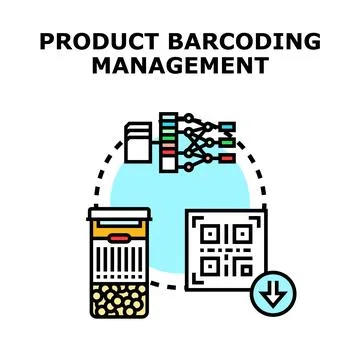 Product barcoding management system for inventory control Stock Illustration