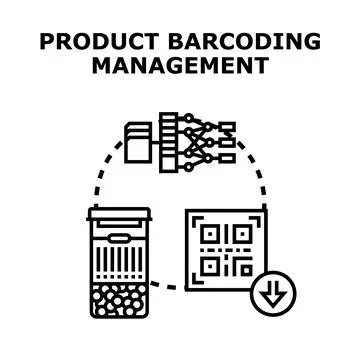 Product barcoding management system for inventory control Stock Illustration