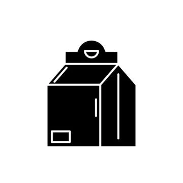 Product in box black icon, vector sign on isolated background. Product in box イラスト素材