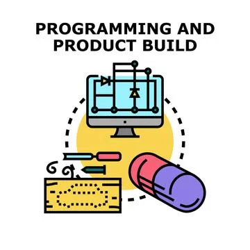 Product build and programming concept engineering development Stock-Illustration