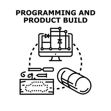 Product build and programming concept engineering development 스톡 일러스트