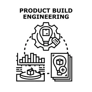 Product build engineering concept, designing manufacturing optimization Stock-Illustration