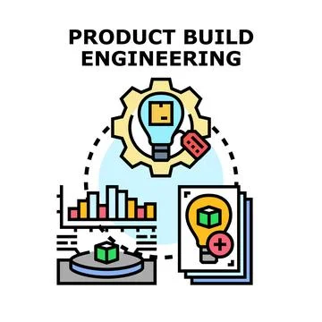 Product build engineering concept, designing manufacturing optimization Ilustración de archivo