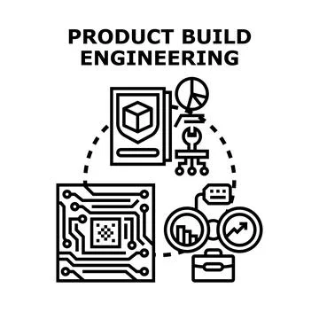 Product build engineering deploying development process concept Illustrazione stock