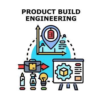 Product build engineering development process strategy Stock Illustration