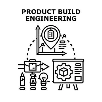 Product build engineering development process strategy Stock Illustration