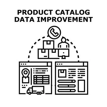 Product catalog data improvement vector concept Stock Illustration