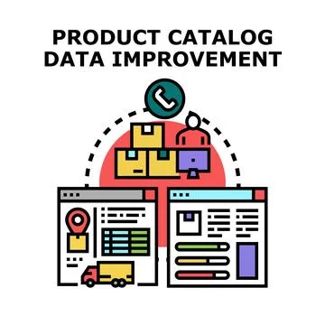 Product catalog data improvement vector concept Stock Illustration