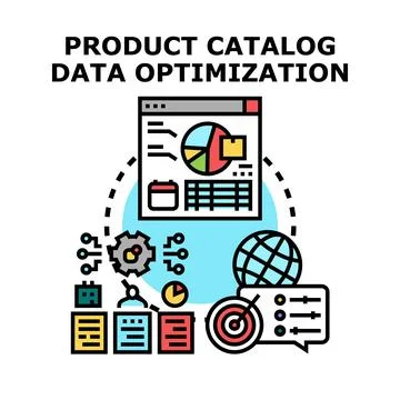 Product catalog data optimization data management process Illustration