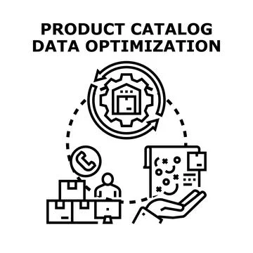 Product catalog data optimization digital business process Stock Illustration