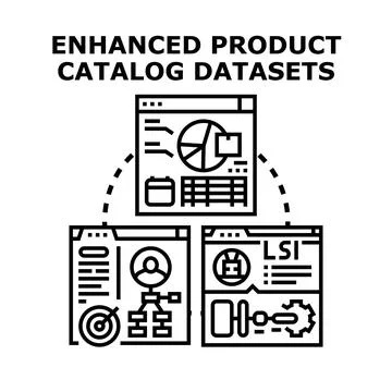 Product catalog datasets enhancing digital business marketing Stock Illustration
