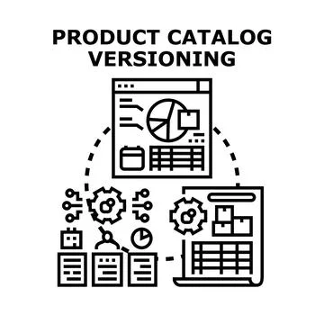 Product catalog versioning managing information and updates Stock Illustration