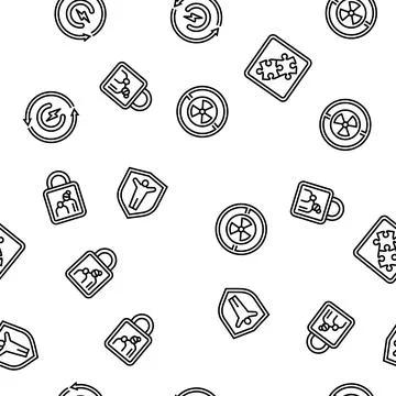 Product caution label warning seamless pattern vector 스톡 일러스트