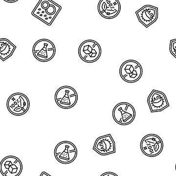 Product caution label warning seamless pattern vector Stock Illustration