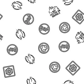 Product caution label warning seamless pattern vector Stock Illustration