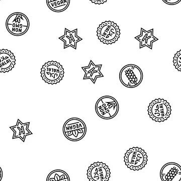Product caution label warning seamless pattern vector Stock Illustration