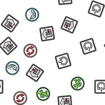 Product caution label warning seamless pattern vector Stock Illustration