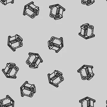 Product cement production vector seamless pattern Illustrazione stock