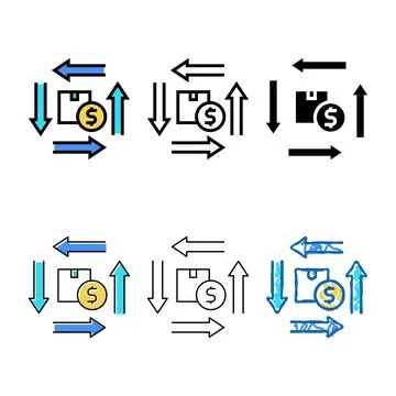 Product circulation color icon range vector sign Illustrazione stock