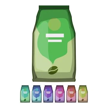 Product coffee packaging cartoon vector graphic Stock Illustration