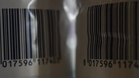 Product commerce barcode symbol technology. bar code focus movement Stock Footage 172527128