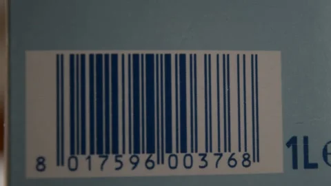 Product commerce barcode symbol technology. bar code focus movement Video stock 172528179