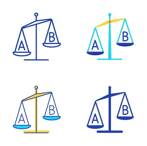 Product comparison icon set in flat and line style Stock Illustration