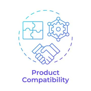 Product compatibility blue gradient concept icon Stock Illustration