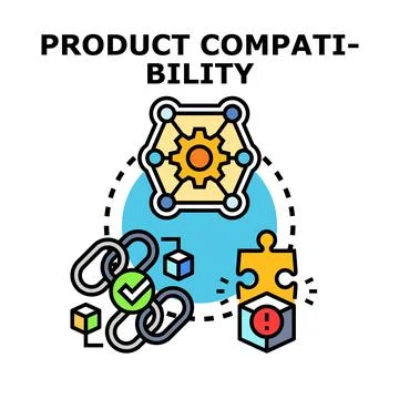 Product compatibility concept with system integration and solution Stock Illustration