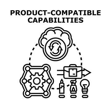 Product compatible capabilities development and integration Stock Illustration