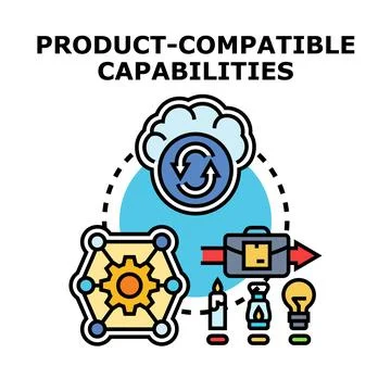 Product compatible capabilities development and integration Stock Illustration