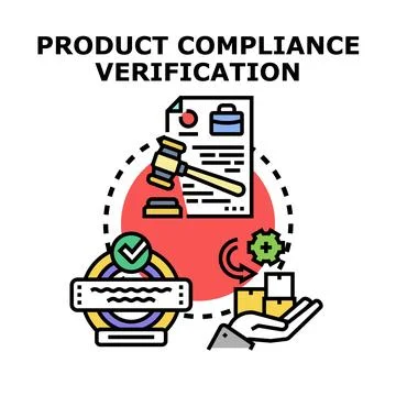 Product compliance verification process ensuring quality standards 스톡 일러스트
