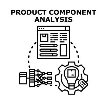 Product component analysis process for business optimization Stock Illustration