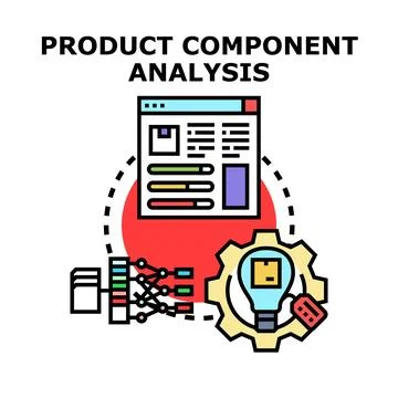 Product component analysis process for business optimization Ilustración de archivo